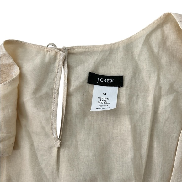 J. Crew sleeveless, shimmering gold tank, size 14, cotton, lined and lovely. - Picture 9 of 10